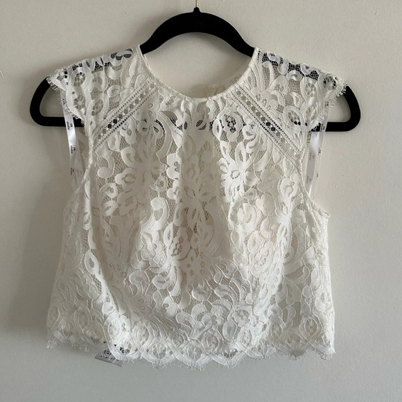 NWT David’s Bridal Lace Tank Separates Bridal Top Soft White Size 4 - Picture 10 of 10